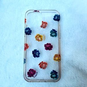 Coach Dreamy Peony Case for Apple iPhone 11 and/or 12 Pro -Clear/Rainbow/Glitter